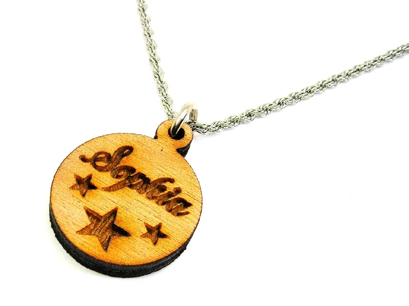 women's layered pendant necklaces-Custom Name With Stars Delicate Rope Charm Necklace