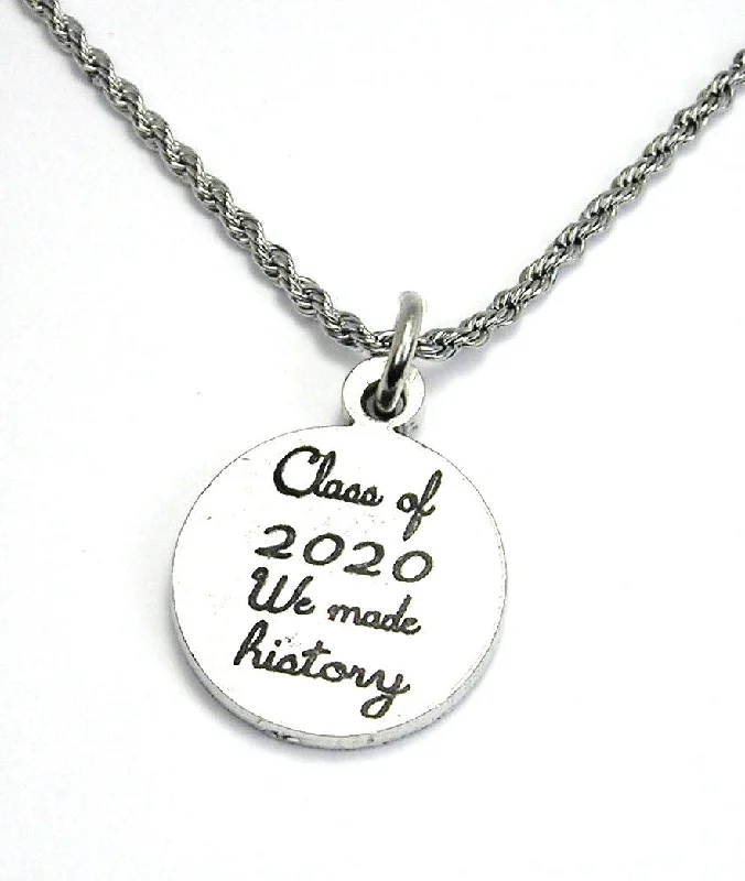 women's charm pendant necklaces-Class of 2020 We Made History Rope Chain Necklace