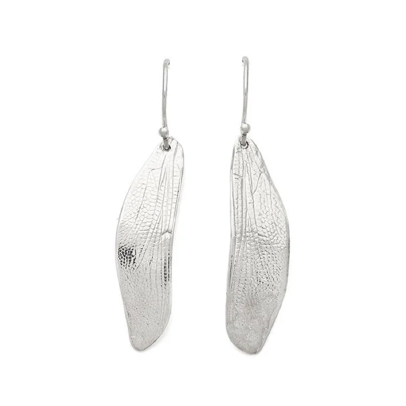 women's gold dangling earrings-Dragonfly Wing Earrings