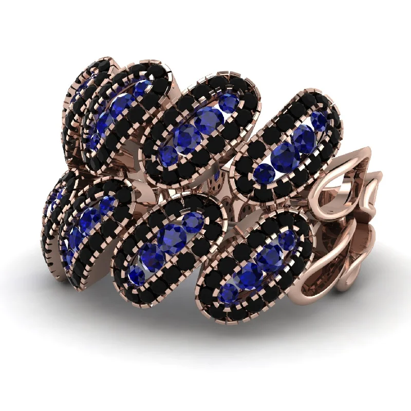 women's contemporary rings-Sapphire Stylish Bloom Fashion Ring - Drew No. 44