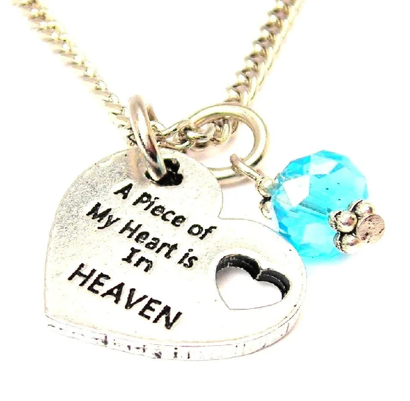 women's infinity necklaces-A Piece Of My Heart Is In Heaven Necklace with Crystal Accent