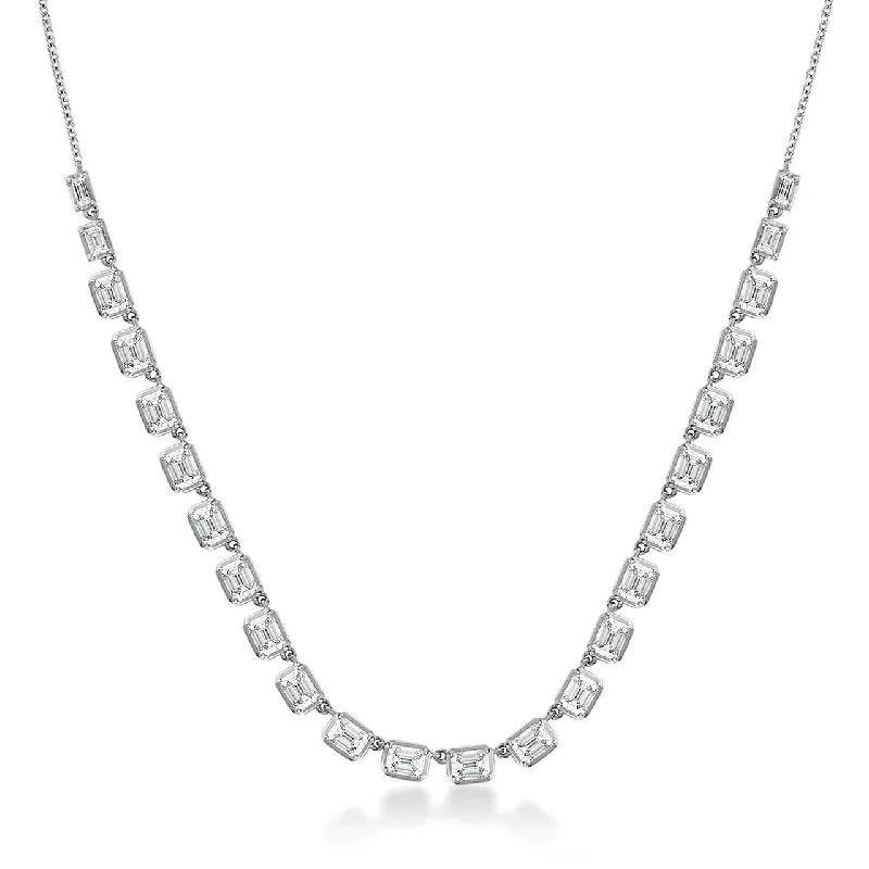 women's bold statement necklaces-24 STONE DIAMOND TENNIS NECKLACE