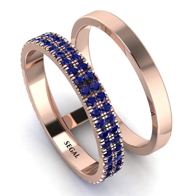 women's twist band rings-Balance Ratio Sapphire Band - Iris No. 14