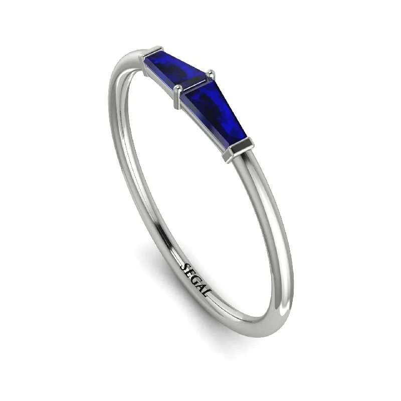 women's luxury engagement rings-Thin Baguette Sapphire Ring - Julianna No. 15