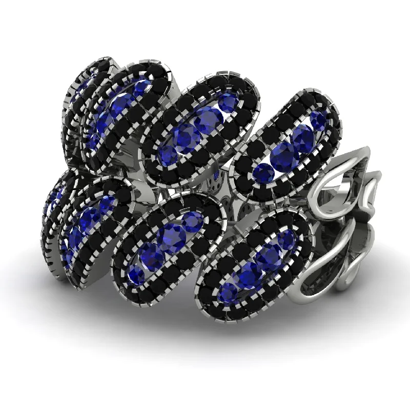 women's designer rings-Sapphire Stylish Bloom Fashion Ring - Drew No. 45