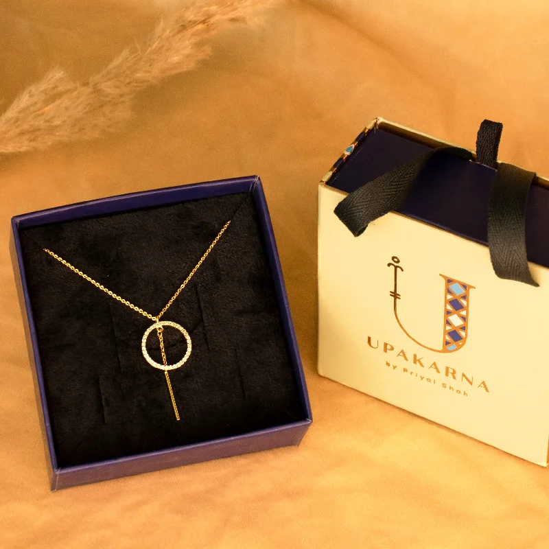 women's luxury necklaces-Delicate Ring Drop Necklace + Gift Box