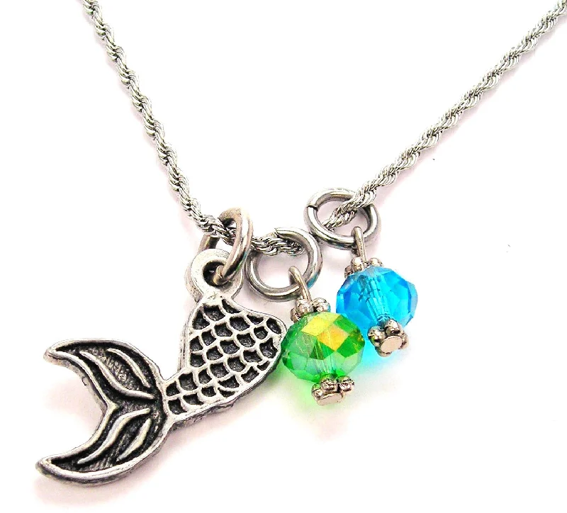 women's designer necklaces-Mermaid Tail Charm Necklace