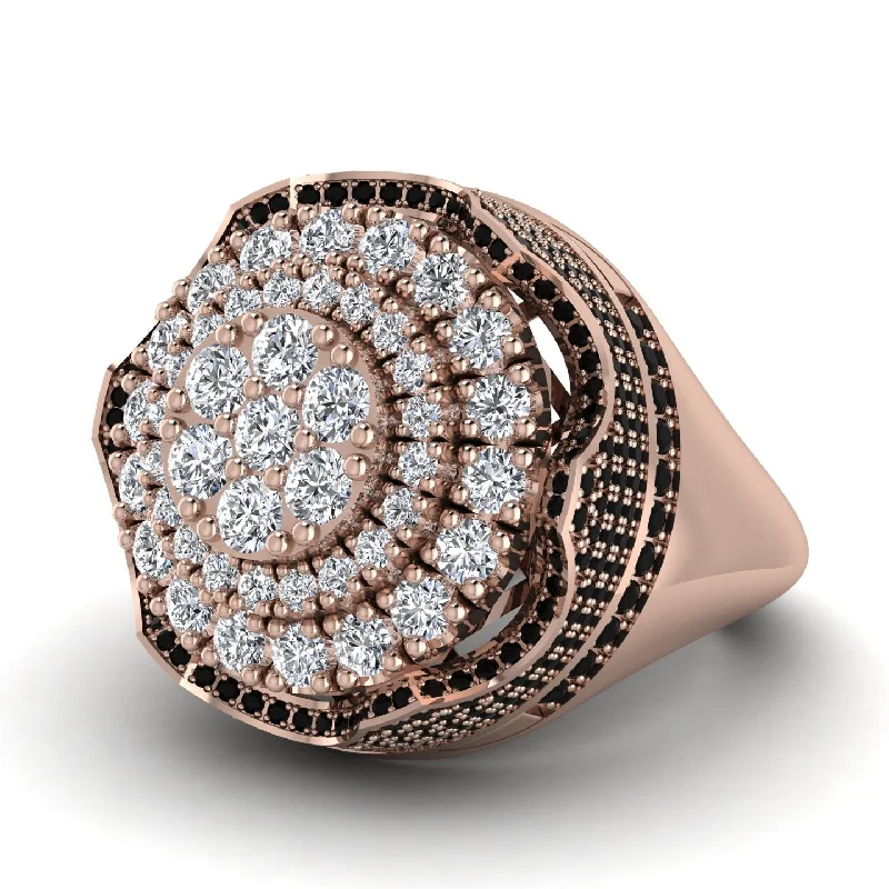 women's designer rings-Diamond Regal Radiance Signet Men's Fashion Ring - Frankie No. 32