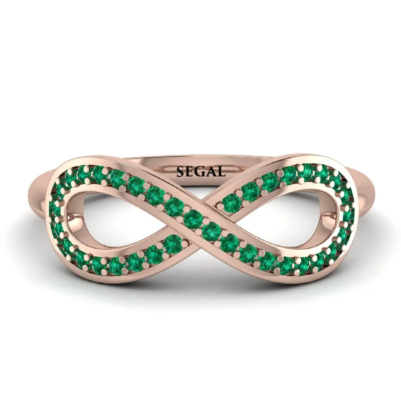 women's oval rings-Infinity Emerald Ring - Alexa No. 5