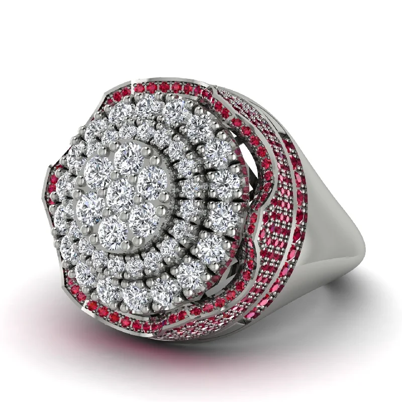 women's multi-stone rings-Diamond Regal Radiance Signet Men's Fashion Ring - Frankie No. 48