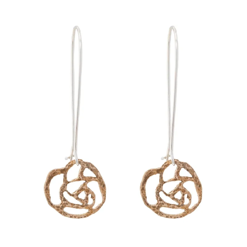 women's gemstone drop earrings-Rose cut out Earrings | Small