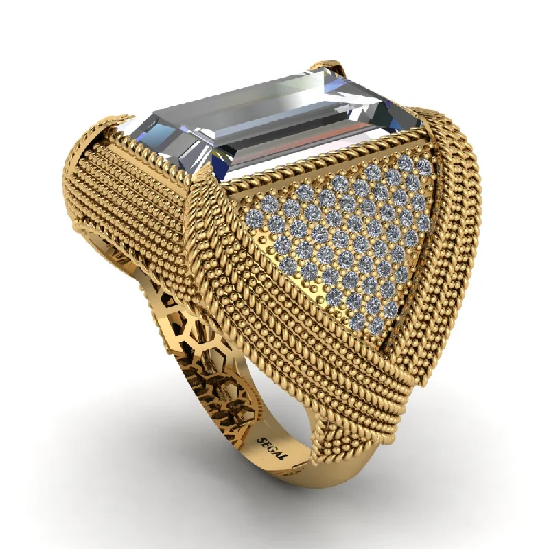 women's vintage-style rings-Baguette Diamond Majestic Men's Fashion Ring - Flynn No. 1