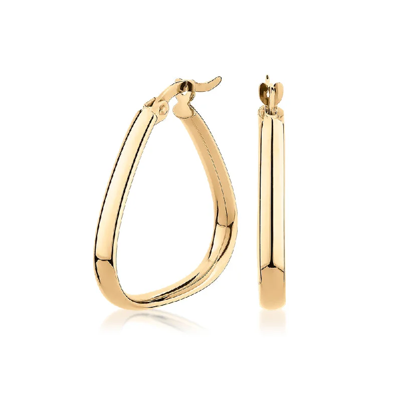 women's crystal earrings-Hoop earrings in 10 carat yellow gold