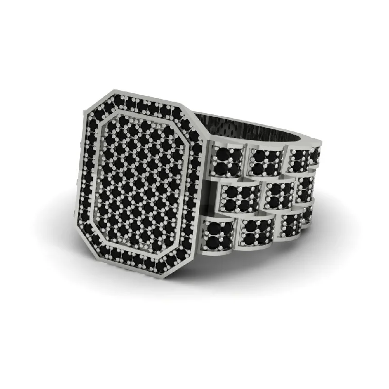 women's unique gemstone rings-Black Diamond Regal Majesty Gold Men's Ring - Devin No. 9