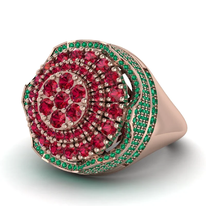 women's infinity rings-Ruby Regal Radiance Signet Men's Fashion Ring - Frankie No. 26