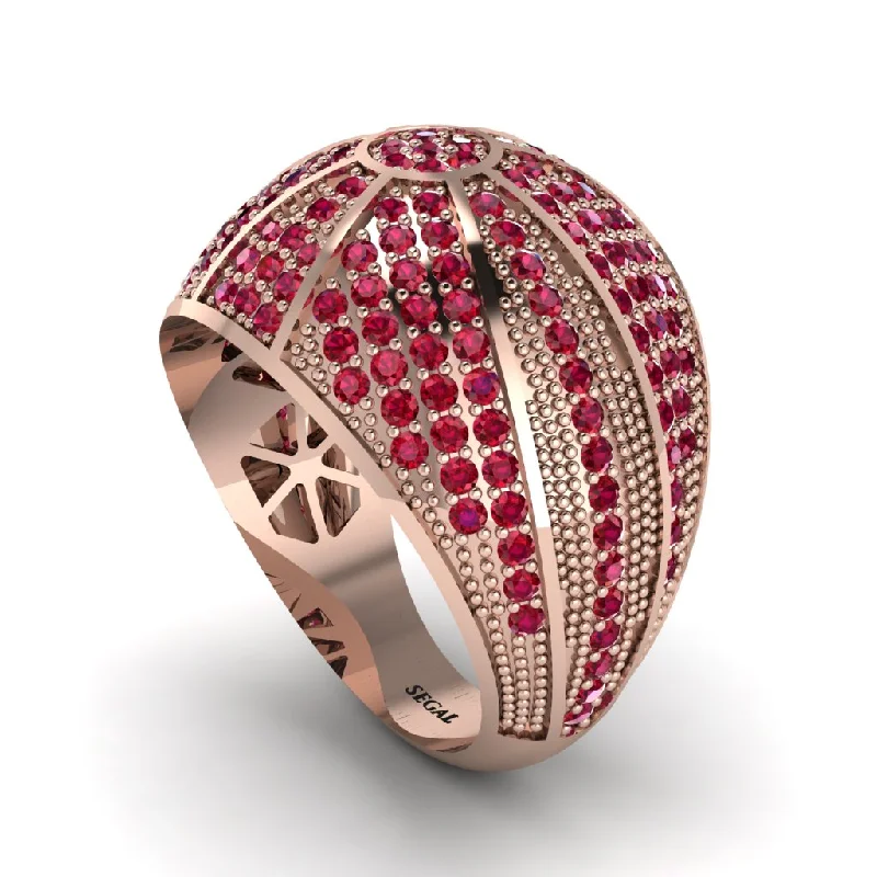 women's fashion rings-Ruby Imperial Radiance Gold Men's Ring - Fallon No. 11