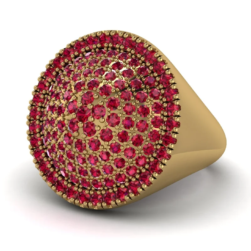 women's gemstone rings-2.3Ct Ruby 14K Gold Fashion Men's Ring - Lynn No. 10