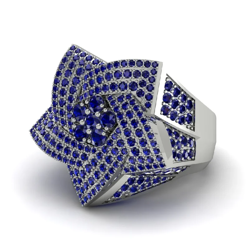 women's oval rings-Natural Sapphires Men's Star Fashion Ring - Toby No. 15