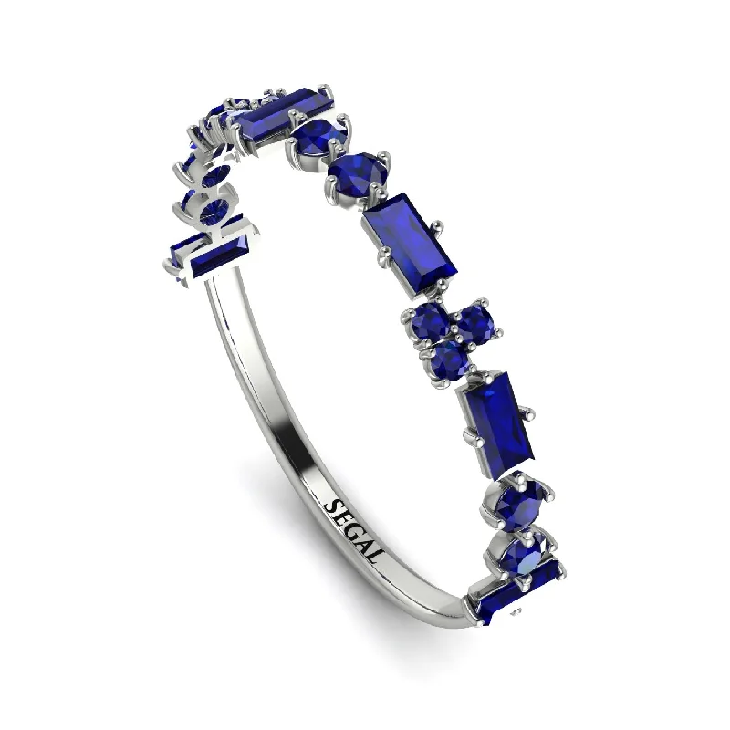 women's titanium rings-Eternity Mix Sapphire Ring - Jocelyn No. 15