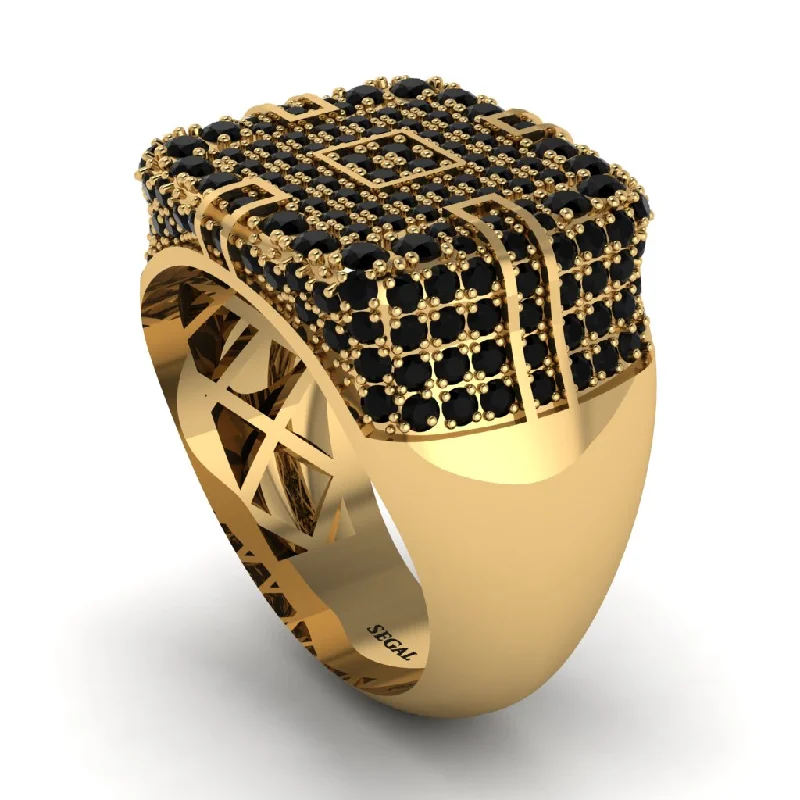 women's matching ring sets-Black Diamond Men's Geometric Grid Ring - Pat No. 7