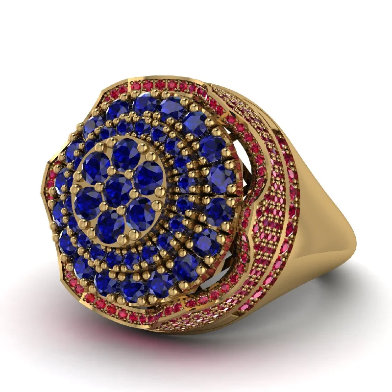 women's nature-inspired rings-Sapphire Regal Radiance Signet Men's Fashion Ring - Frankie No. 58