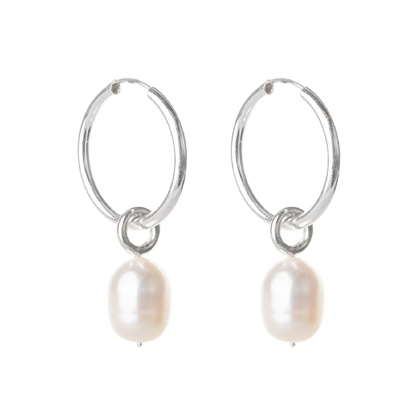 women's geometric design earrings-Bella Donna Pearl Earrings