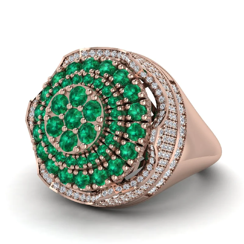 women's wedding rings-Emerald Regal Radiance Signet Men's Fashion Ring - Frankie No. 5