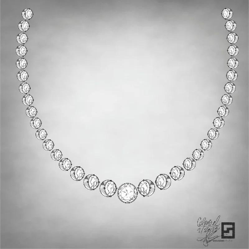 women's cubic zirconia necklaces-MOON PHASE RIVIERA NECKLACE