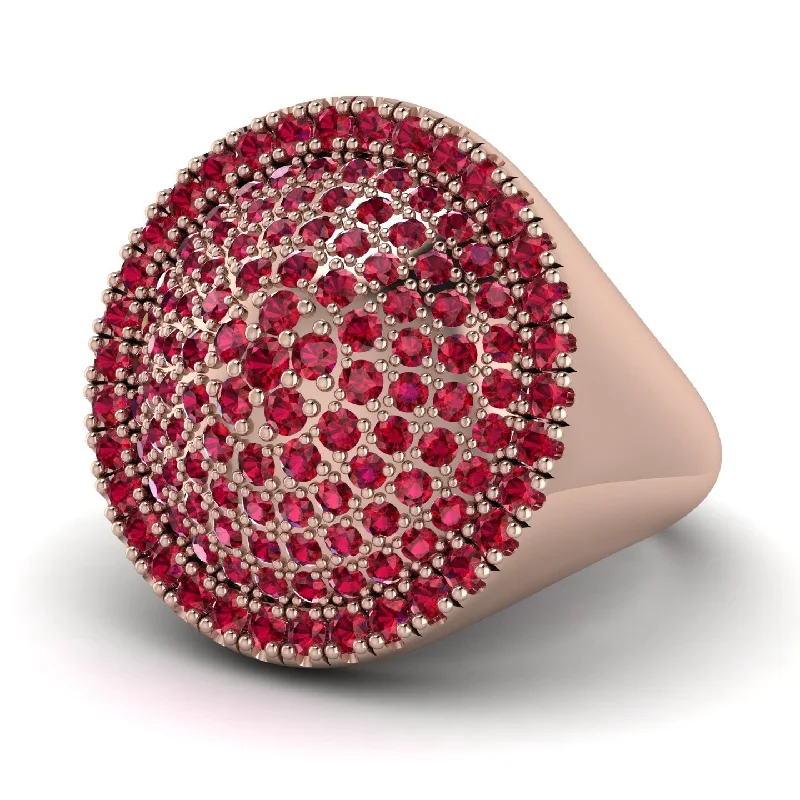 women's luxury rings-2.3Ct Ruby 14K Gold Fashion Men's Ring - Lynn No. 11