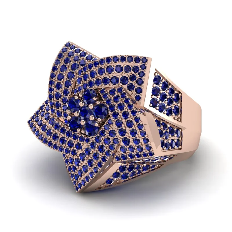 women's princess-cut rings-Natural Sapphires Men's Star Fashion Ring - Toby No. 14