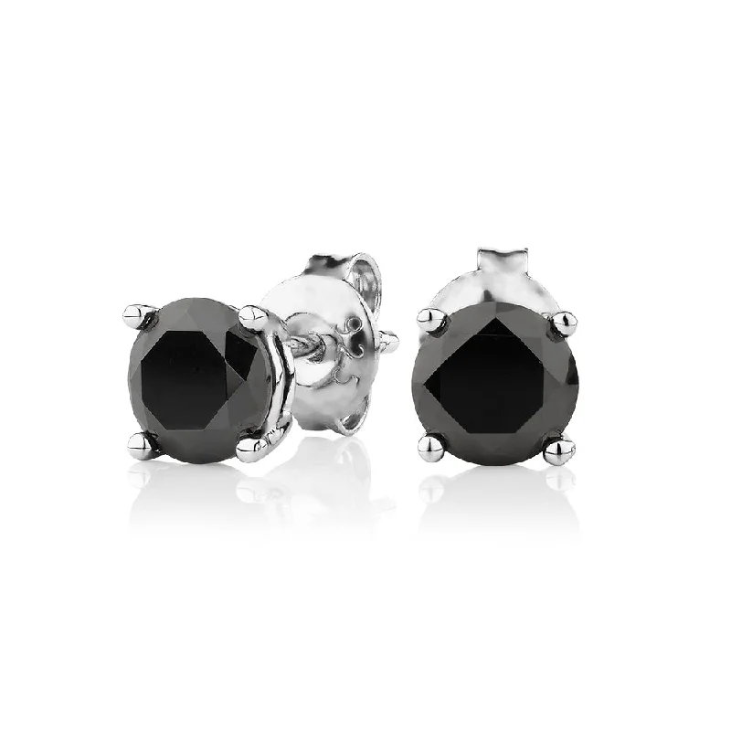 women's adjustable earrings-Round Brilliant stud earrings with 2.00 carats* of diamond simulants in sterling silver