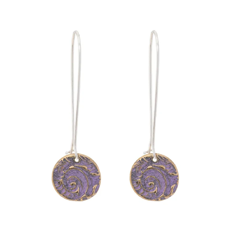 women's small statement earrings-Plume Disc Earrings | Small