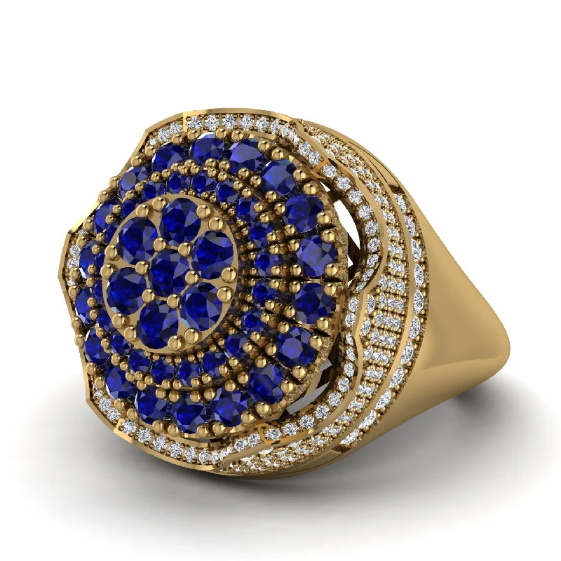 women's classic rings-Sapphire Regal Radiance Signet Men's Fashion Ring - Frankie No. 13