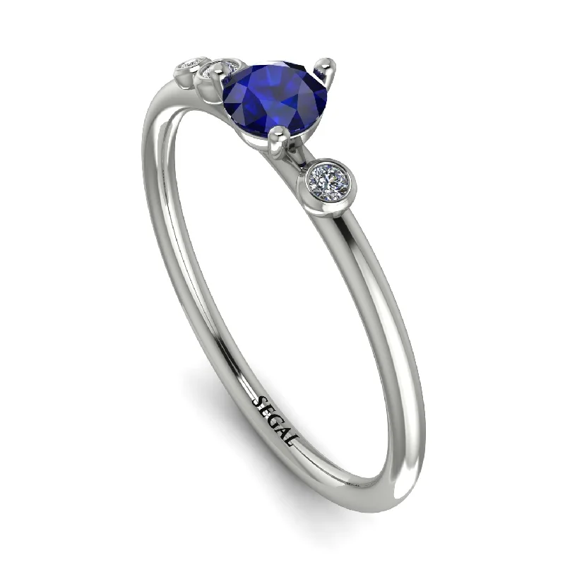 women's engagement rings-Minimalist Thin Sapphire Ring - Brielle No. 15