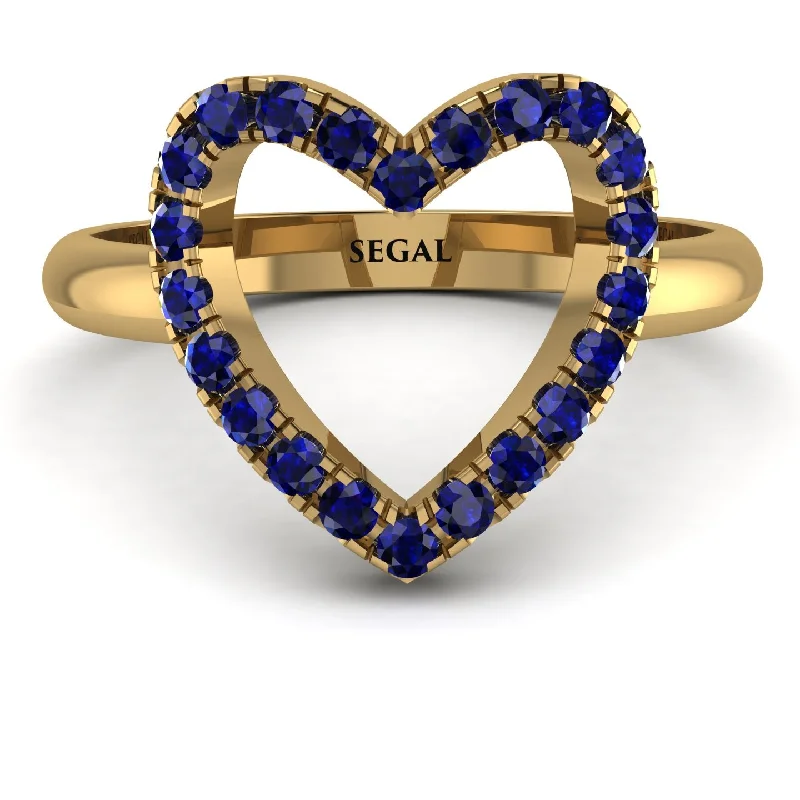 women's nature-inspired rings-Sapphire Heart Ring - Lia No. 13