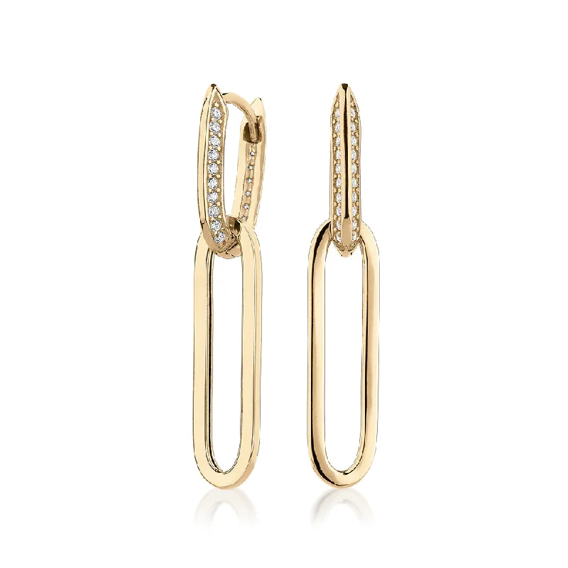 women's statement ear cuffs-Drop earrings in 10 carat yellow gold