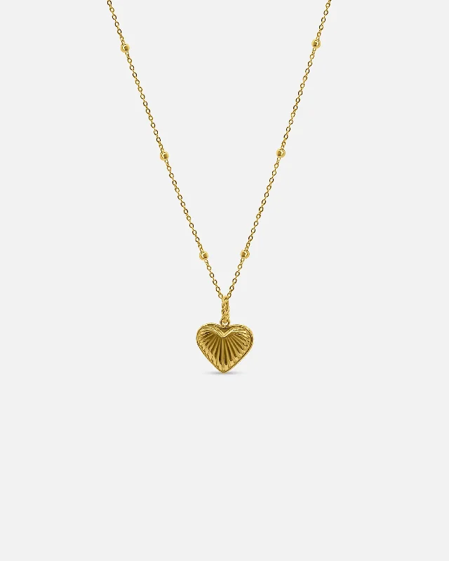 women's trendy necklaces-HEART PENDANT NECKLACE