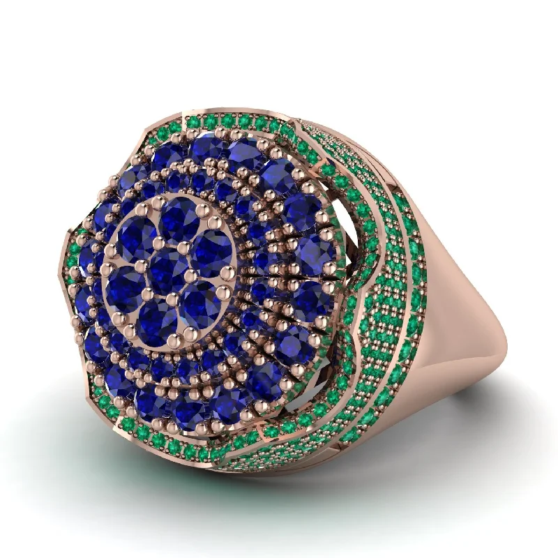 women's contemporary rings-Sapphire Regal Radiance Signet Men's Fashion Ring - Frankie No. 29