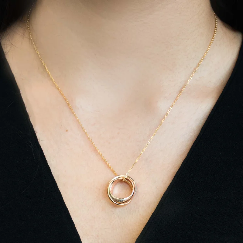 women's zodiac necklaces-Dainty Triple Ring Necklace