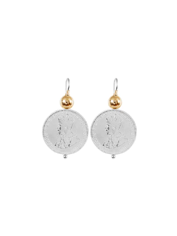 women's sparkling earrings-Simple Shilling Coin Earrings