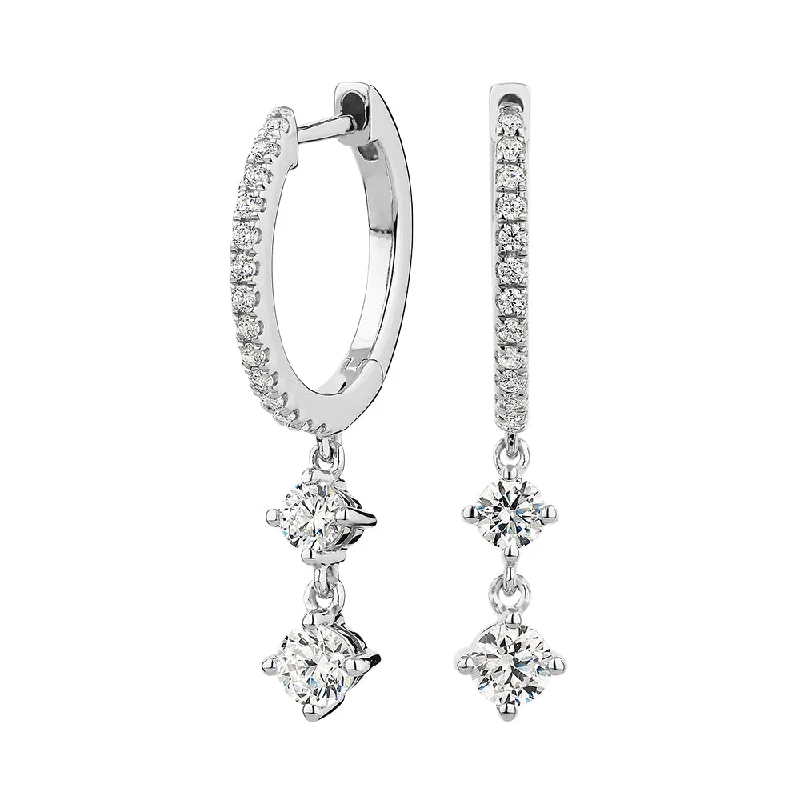 women's infinity earrings-Round Brilliant drop earrings with 0.56 carats* of diamond simulants in sterling silver