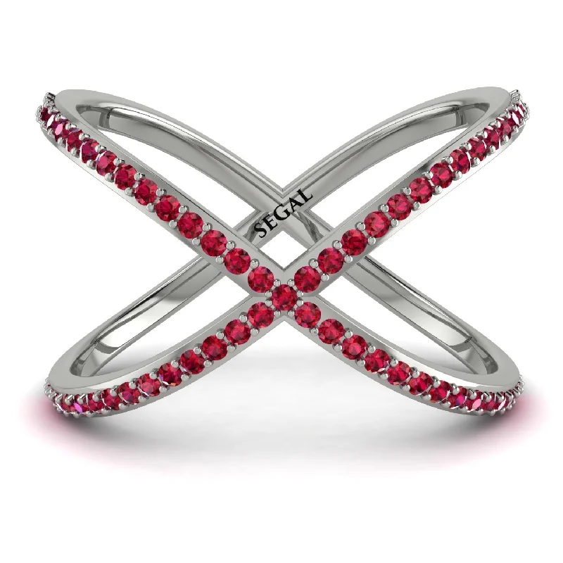 women's platinum rings-X Ruby Ring - Emery No. 12