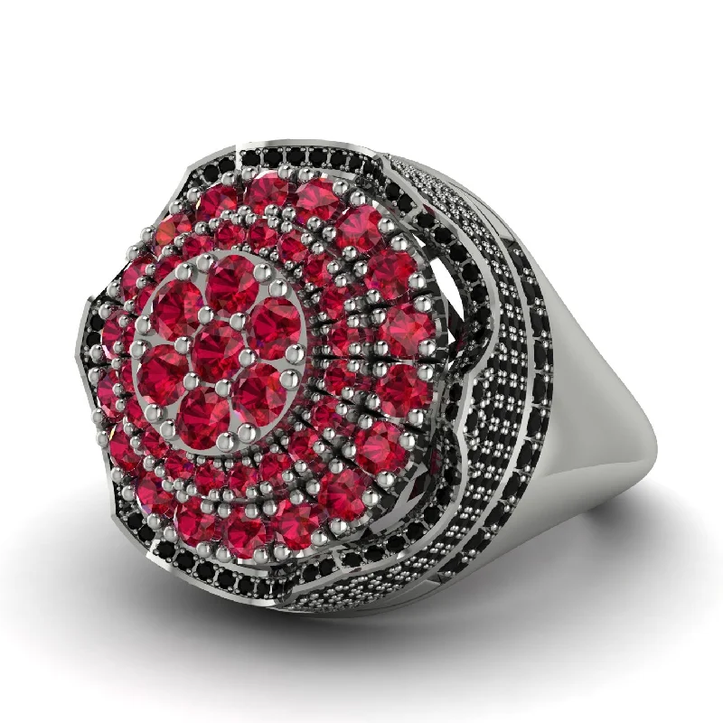 women's matching ring sets-Ruby Regal Radiance Signet Men's Fashion Ring - Frankie No. 42