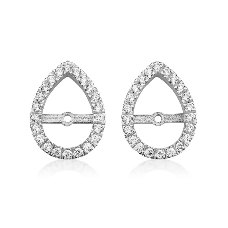 women's multi-stone earrings-Halo earring enhancer with 0.44 carats* of diamond simulants in sterling silver