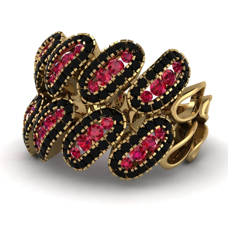 women's trendy rings-Ruby Stylish Bloom Fashion Ring - Drew No. 40