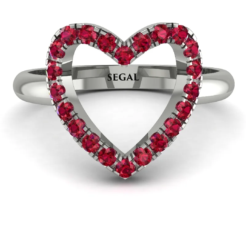 women's vintage engagement rings-Ruby Heart Ring - Lia No. 12