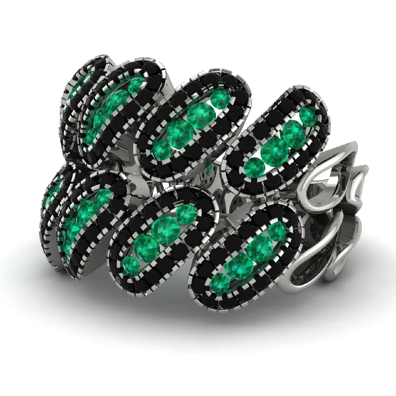 women's luxury rings-Emerald Stylish Bloom Fashion Ring - Drew No. 36