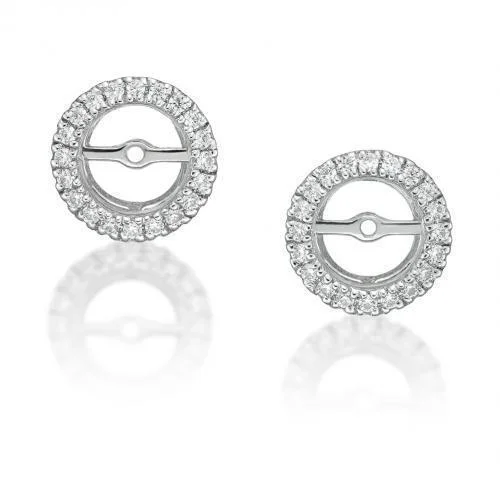 women's celestial stud earrings-Round Brilliant Halo earring enhancer with 0.4 carats* of diamond simulants in 10 carat white gold