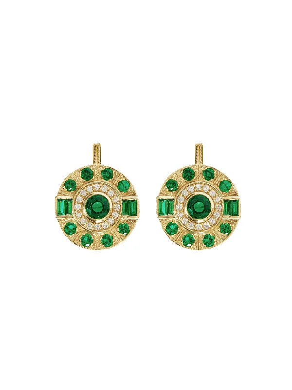 women's romantic diamond earrings-Gold Aztec Earrings