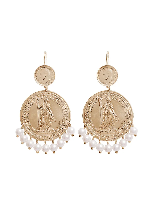 women's retro earrings-Gold Marrakesh Earrings